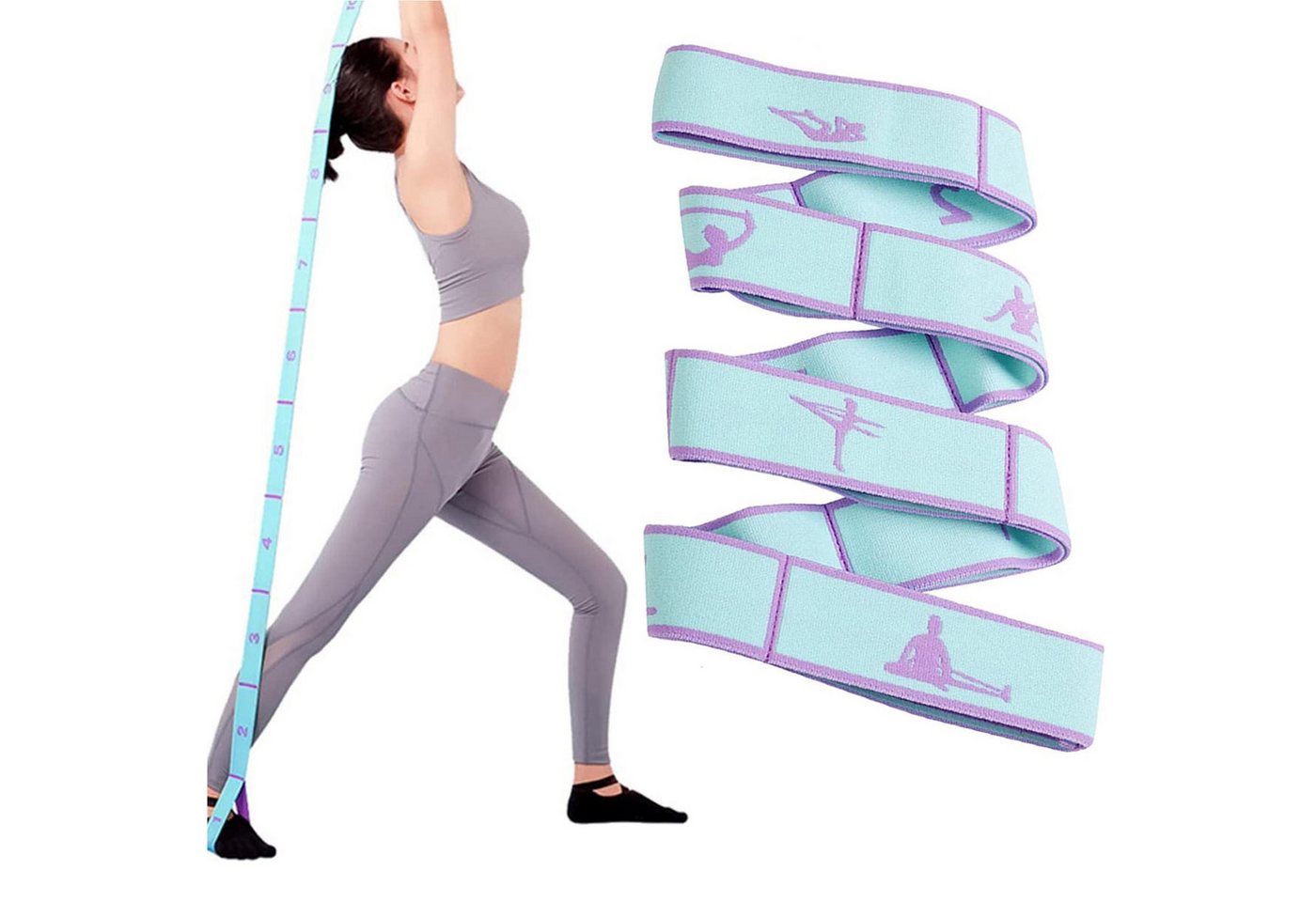 Mutig Trainingsbänder 2 Stück Yoga Gurt Gymnastikband 8Schlaufen,Elastisches Resistance Band, Fitness Dehnungsband, Stretching,Pilates,Trainingsband für Yoga Mutig Trainingsbänder 2 Stück Yoga Gurt Gymnastikband 8Schlaufen,Elastisches Resistance Band, Fitness Dehnungsband, Stretching,Pilates,Trainingsband für Yoga von Mutig