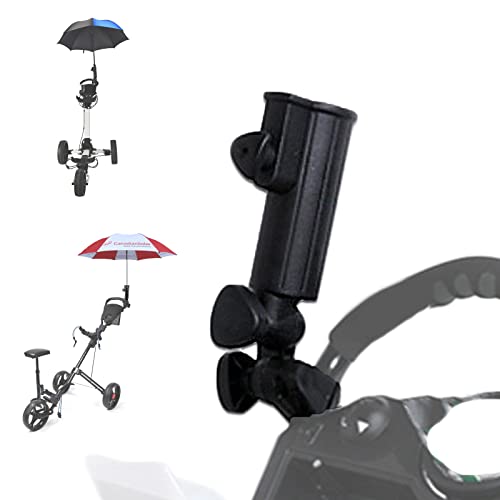 Golfwagen-Regenschirmhalter, verstellbare Schirmmenge, Befestigung für Golf Push Cart Zubehör von Muttiy