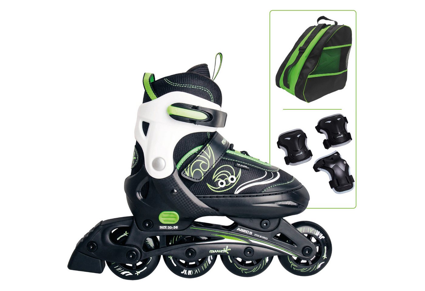 Muuwmi Skateboard Muuwmi Verstellbare Kinderinliner Gr. 33-36 Muuwmi Skateboard Muuwmi Verstellbare Kinderinliner Gr. 33-36 von Muuwmi
