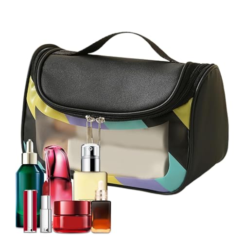 Muuzebsy Transparente Make-up-Tasche, wasserdicht, transparent, Kosmetiktasche, Reise-Kosmetiktasche, sichtbarer Make-up-Koffer für Wochenendausflüge, Schwarz , Refer to description, Unisex von Muuzebsy