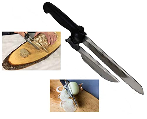 Nova Diamant Messer Allzweckmesser und Multimesser mit Abstandshalter Schiene Brotmesser Wurstmesser Käsemesser Das Messer für gleichmäßige Schnitte von Muxel