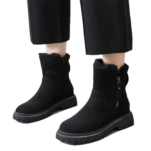 Mvodoov Schneestiefel Damen Gefütterte Schneestiefel Stiefeletten Winter Outdoors Stiefel Winterschuhe Ankle Boots Winterstiefel Komfort Stiefel Warm Plateau Snowboot von Mvodoov