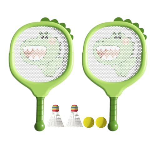 Badmintonschläger-Set, Badminton-Dinosaurier-Thema, lustige Tennisschläger, leichte Indoor-Sportarten, leichte Tennisschläger, ansprechende Übungsschläger, Spielgeräte für Kleinkinder, junge Kinder von Mwkbbn