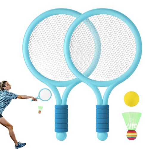 Mwqpgyh Kinder-Badminton-Set,Kinder-Badmintonschläger,Sport-Badmintonschläger-Set für die Familie | Mit Federball und Tennisball, Zwei Spieler, Sportspielzeug für die Familie von Mwqpgyh