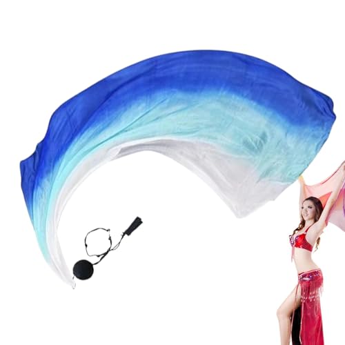 Mwqpgyh Winged Sirenny, Dance Silk Veil Poi, 200cm Echte Seide Bauchtanz Seidenschleier Poi Bälle Mit Tuch, Jonglierset Schleier Voi, Bunter Seidenschal, Schrittweise Farben, Einzigartiger Seidenschal Mwqpgyh Winged Sirenny, Dance Silk Veil Poi, 200cm Echte Seide Bauchtanz Seidenschleier Poi Bälle Mit Tuch, Jonglierset Schleier Voi, Bunter Seidenschal, Schrittweise Farben, Einzigartiger Seidenschal von Mwqpgyh