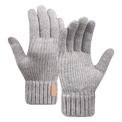 Mwqpgyh Winterhandschuhe für Herren, Touchscreen-Doppelschicht, Winter-Fäustlinge, Fahrradhandschuhe für kaltes Wetter, Thermohandschuhe, warme Fäustlinge zum Laufen, Wandern, Radfahren von Mwqpgyh