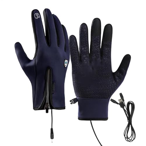 Beheizte Handschuhe, Thermohandschuhe, kältebeständig, Touchscreen Skihandschuhe mit Reißverschlüssen, warme Winterhandschuhe, USB-Aufladung, beheizte Skihandschuhe, Schneehandschuhe zum Angeln, von Mxshc