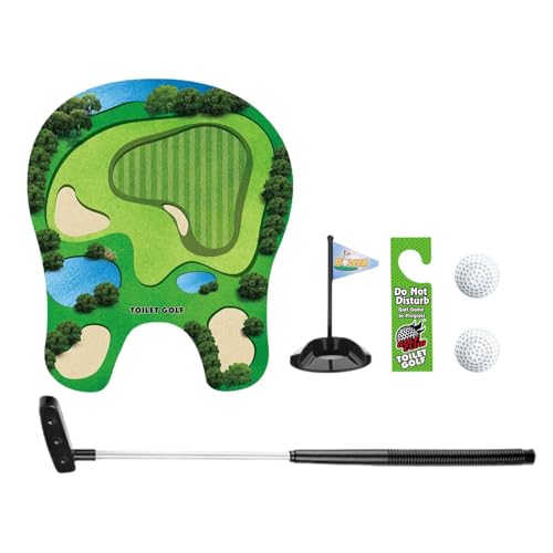 Mxshc Toilettenspiel WC-Spiel Toiletten Golf Set Klospiel Für Die Toilette, Toilettengolf Geschenk Set Golftrainer Für Golfer, Ehemänner, Väter, Brüder Und Freunde von Mxshc