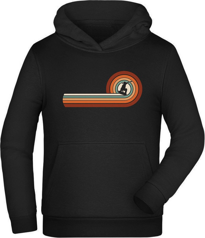 MyDesign24 Hoodie Kinder Kapuzensweater - Retro Skateboarder Kapuzenpulli mit Aufdruck, i525 von MyDesign24