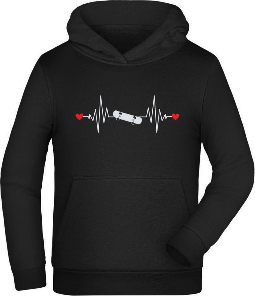 MyDesign24 Hoodie Kinder Kapuzensweater - Skateboard mit Herzschlaglinie Kapuzenpulli mit Aufdruck i528 MyDesign24 Hoodie Kinder Kapuzensweater - Skateboard mit Herzschlaglinie Kapuzenpulli mit Aufdruck i528 von MyDesign24