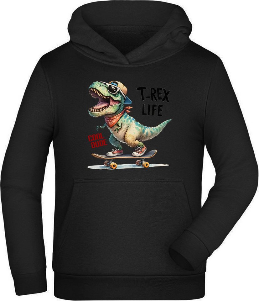 MyDesign24 Hoodie Kinder Kapuzensweatshirt Skater Kapuzen Pulli - Skateboarder Dino Kapuzen Pullover mit Aufdruck i532 MyDesign24 Hoodie Kinder Kapuzensweatshirt Skater Kapuzen Pulli - Skateboarder Dino Kapuzen Pullover mit Aufdruck i532 von MyDesign24