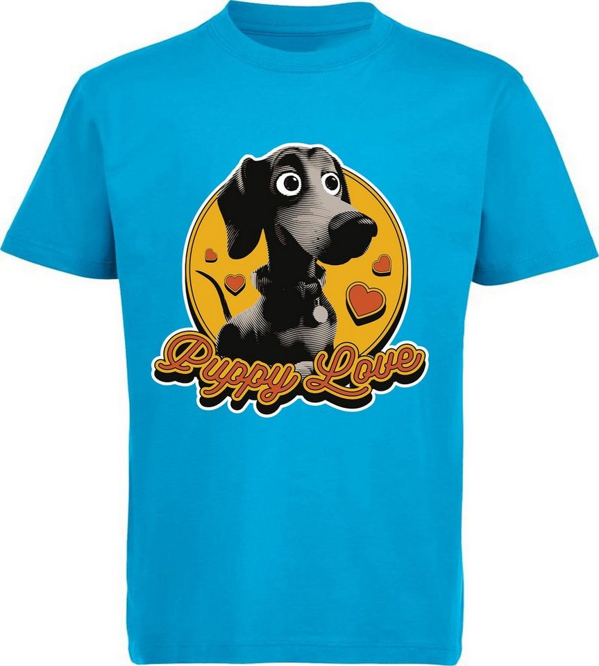 MyDesign24 Print-Shirt bedrucktes Kinder Hunde T-Shirt - Cartoon Hund Baumwollshirt mit Aufdruck, i220 von MyDesign24