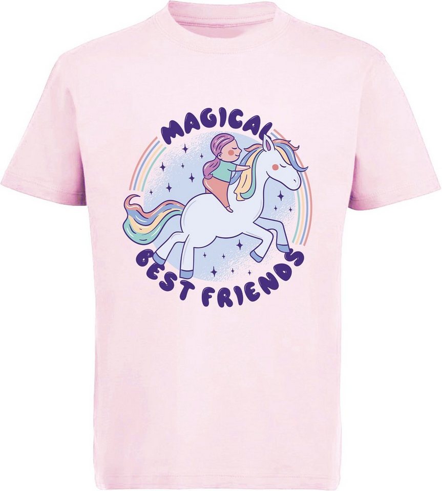 MyDesign24 Print-Shirt bedrucktes Kinder Mädchen T-Shirt - Cartoon Pferd mit Reiterin Baumwollshirt mit Aufdruck i197 MyDesign24 Print-Shirt bedrucktes Kinder Mädchen T-Shirt - Cartoon Pferd mit Reiterin Baumwollshirt mit Aufdruck i197 von MyDesign24