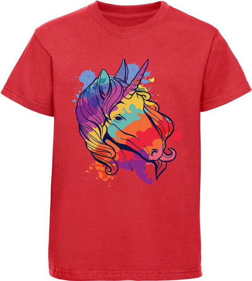 MyDesign24 Print-Shirt bedrucktes Kinder Mädchen T-Shirt - Einhorn Kopf bunt Baumwollshirt mit Aufdruck i193 MyDesign24 Print-Shirt bedrucktes Kinder Mädchen T-Shirt - Einhorn Kopf bunt Baumwollshirt mit Aufdruck i193 von MyDesign24