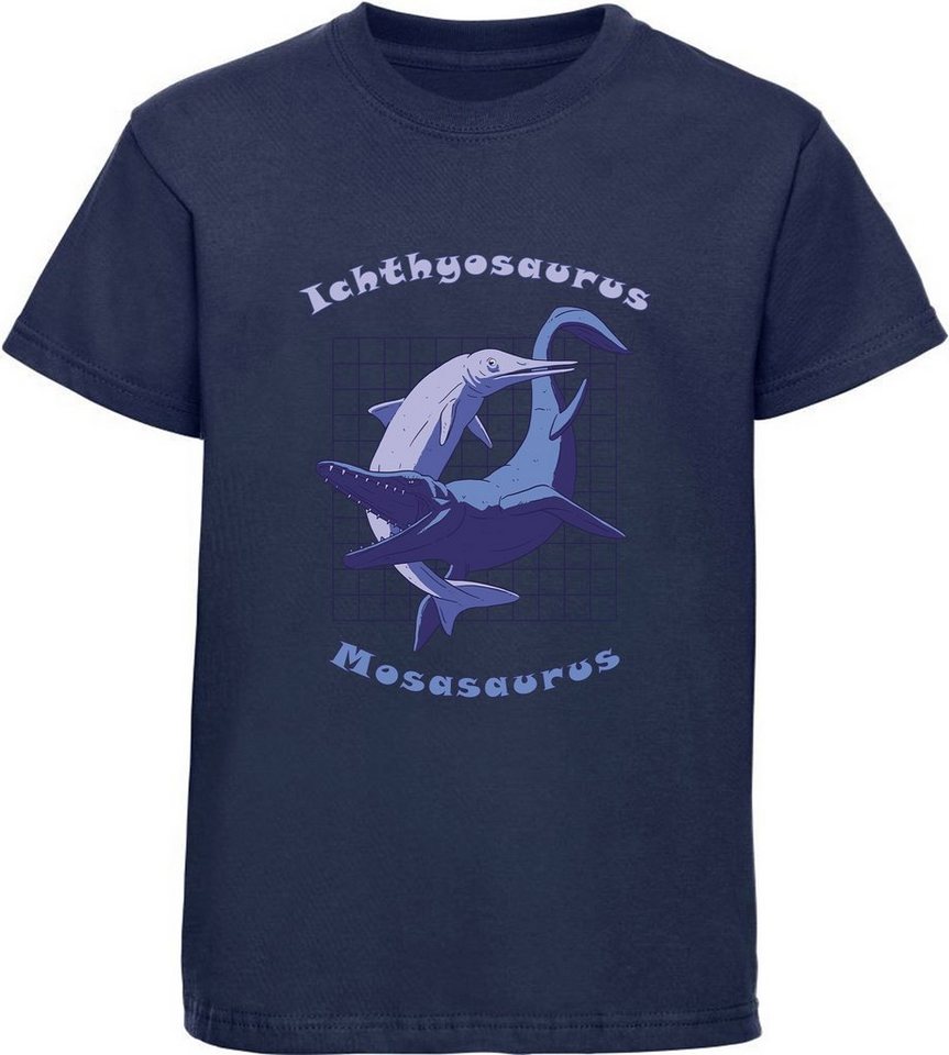 MyDesign24 Print-Shirt bedrucktes Kinder T-Shirt mit Ichthyosaurus und Mosasaurus Baumwollshirt mit Dino i89 MyDesign24 Print-Shirt bedrucktes Kinder T-Shirt mit Ichthyosaurus und Mosasaurus Baumwollshirt mit Dino i89 von MyDesign24