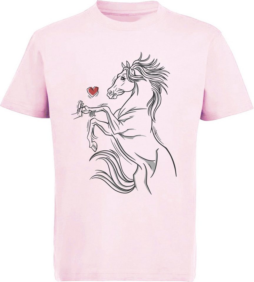 MyDesign24 Print-Shirt bedrucktes Mädchen T-Shirt Pferd das eine Hand berührt Baumwollshirt mit Aufdruck i159 MyDesign24 Print-Shirt bedrucktes Mädchen T-Shirt Pferd das eine Hand berührt Baumwollshirt mit Aufdruck i159 von MyDesign24