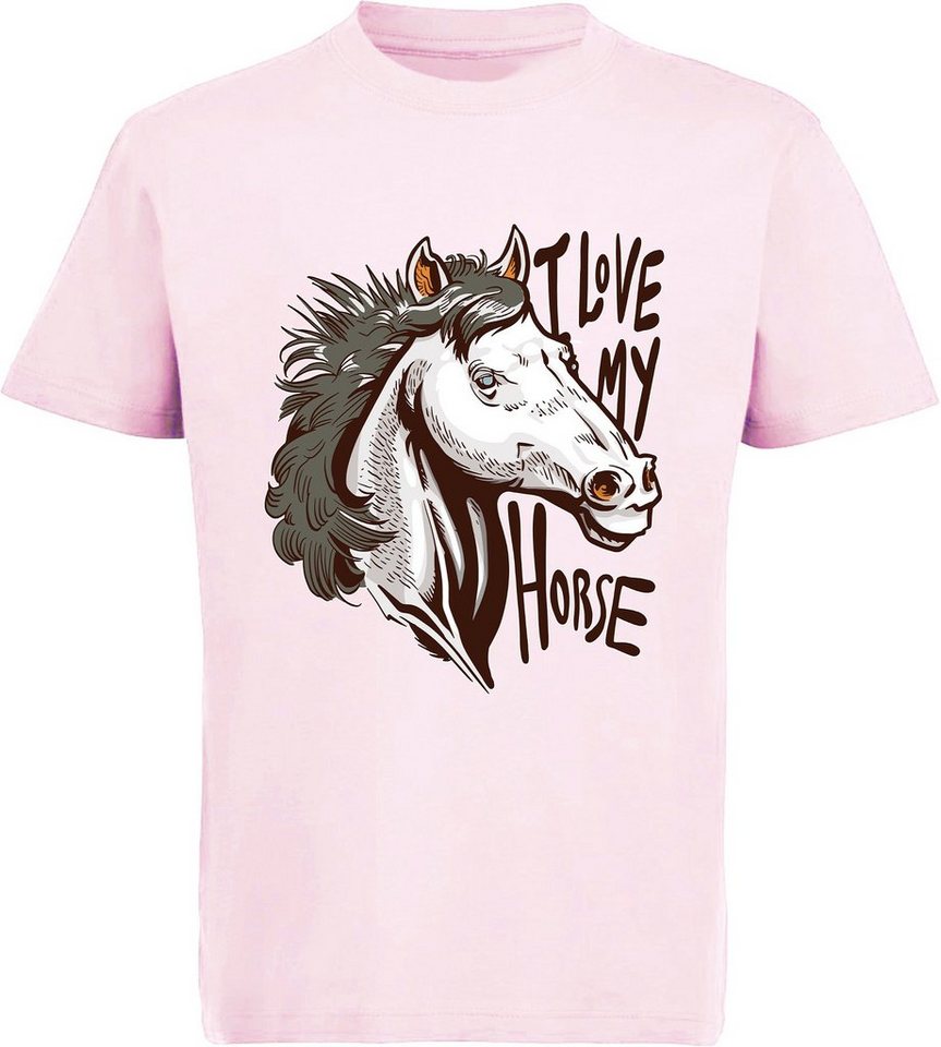 MyDesign24 Print-Shirt bedrucktes Pferde T-Shirt - I Love my Horse Baumwollshirt mit Aufdruck, i165 von MyDesign24