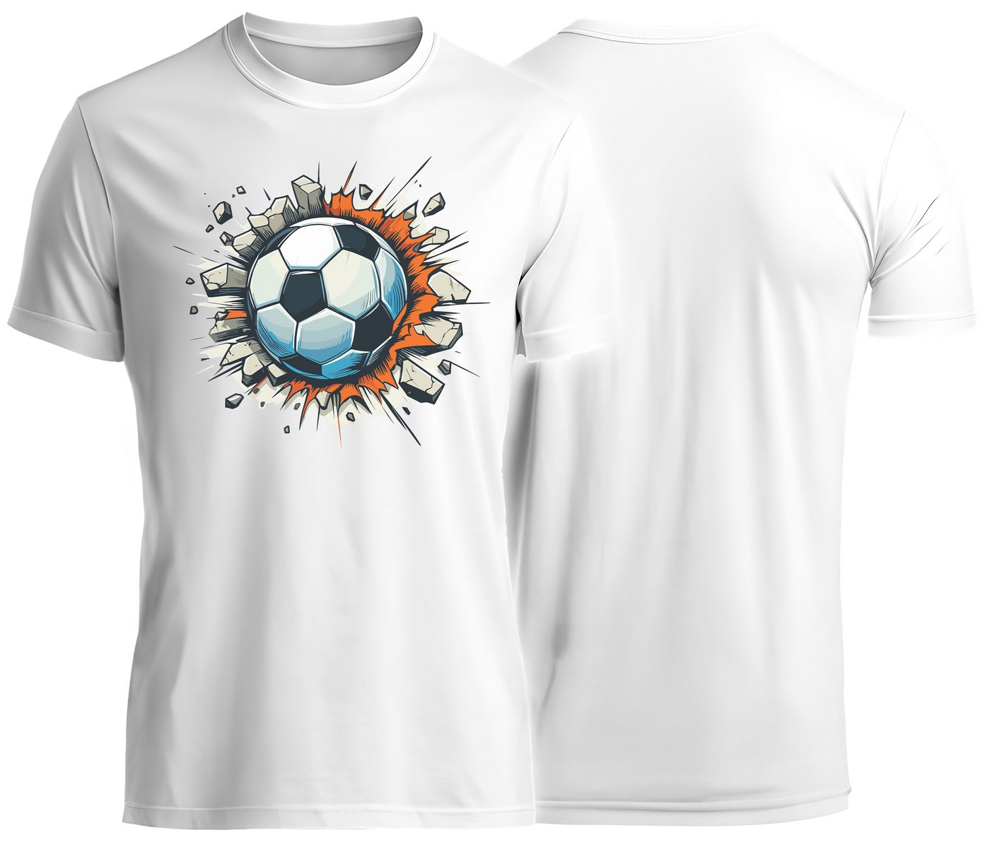 MyDesign24 T-Shirt Fussball print shirt Fußball T-Shirt Ball durch Steinmauer Regular Fit i483 MyDesign24 T-Shirt Fussball print shirt Fußball T-Shirt Ball durch Steinmauer Regular Fit i483 von MyDesign24