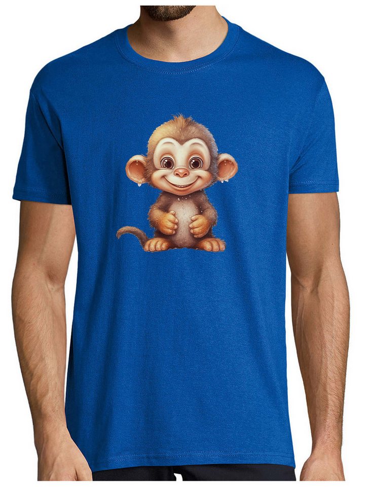 MyDesign24 T-Shirt Herren Print Shirt - Cartoon Affe Brustprint Baumwollshirt mit Wildtier Aufdruck Regular Fit i263 MyDesign24 T-Shirt Herren Print Shirt - Cartoon Affe Brustprint Baumwollshirt mit Wildtier Aufdruck Regular Fit i263 von MyDesign24