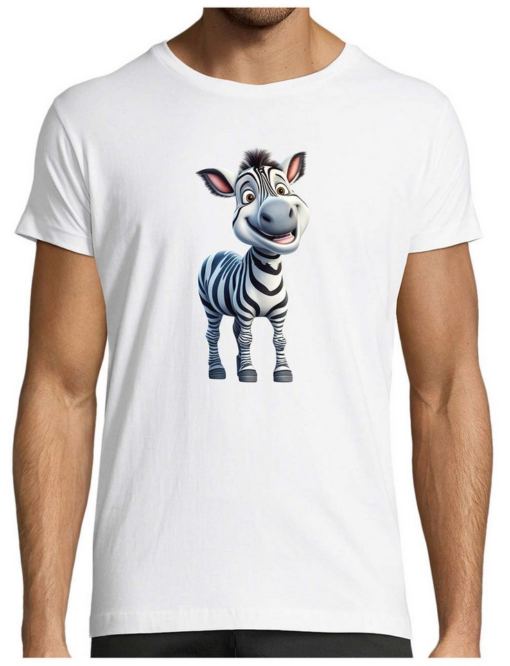 MyDesign24 T-Shirt Herren Print Shirt - Cartoon Zebra Brustprint Baumwollshirt mit Wildtier Aufdruck Regular Fit i280 MyDesign24 T-Shirt Herren Print Shirt - Cartoon Zebra Brustprint Baumwollshirt mit Wildtier Aufdruck Regular Fit i280 von MyDesign24