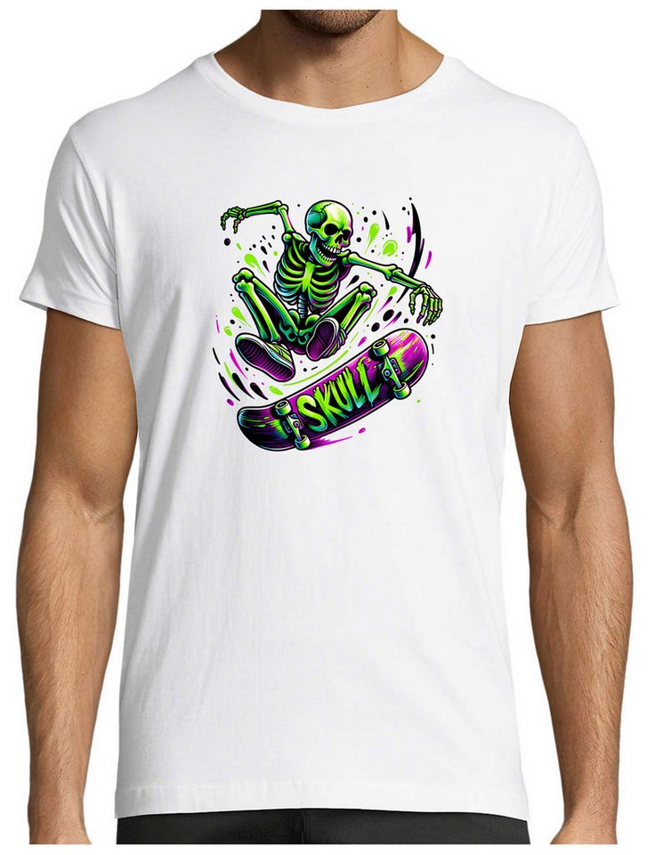 MyDesign24 T-Shirt Herren Skater Shirt dynamisches Skateboarder Skelett Modernes Skate Streetwear Shirt Regular Fit i538 MyDesign24 T-Shirt Herren Skater Shirt dynamisches Skateboarder Skelett Modernes Skate Streetwear Shirt Regular Fit i538 von MyDesign24