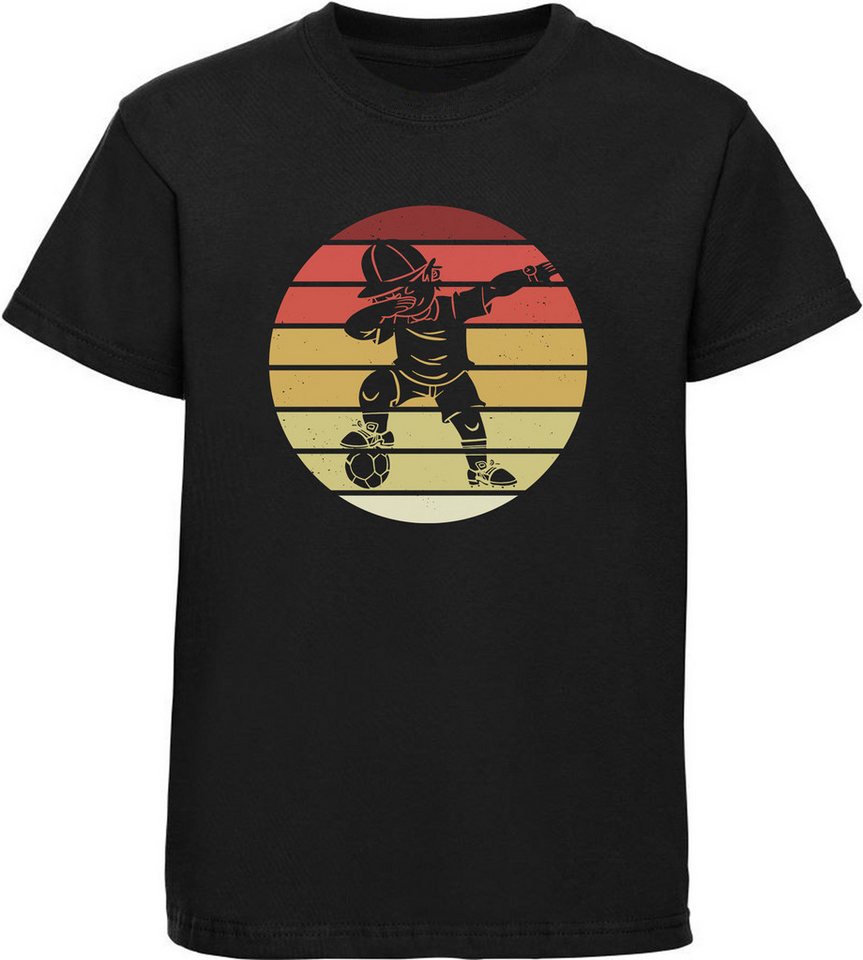 MyDesign24 T-Shirt Kinder Fussball Print Shirt - Dab tanzender Fussballer im Retro Look Bedrucktes Jungen und Mädchen T-Shirt i460 MyDesign24 T-Shirt Kinder Fussball Print Shirt - Dab tanzender Fussballer im Retro Look Bedrucktes Jungen und Mädchen T-Shirt i460 von MyDesign24