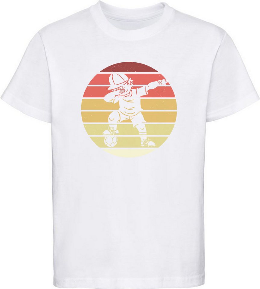 MyDesign24 T-Shirt Kinder Fussball Print Shirt - Dab tanzender Fussballer im Retro Look Bedrucktes Jungen und Mädchen T-Shirt i460 MyDesign24 T-Shirt Kinder Fussball Print Shirt - Dab tanzender Fussballer im Retro Look Bedrucktes Jungen und Mädchen T-Shirt i460 von MyDesign24