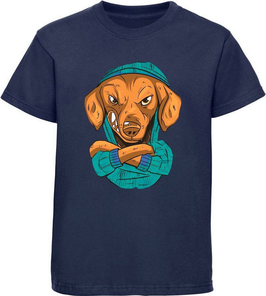 MyDesign24 T-Shirt Kinder Hunde Print Shirt bedruckt - wütender Hund Baumwollshirt mit Aufdruck, i259 von MyDesign24