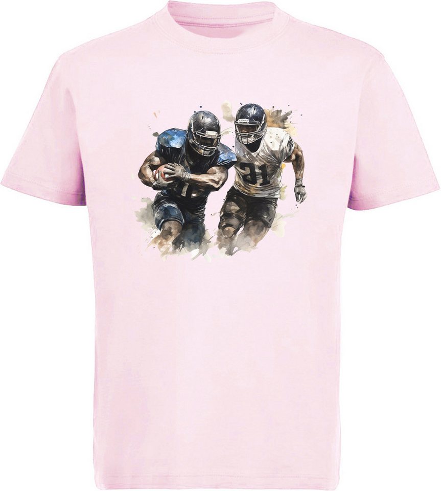 MyDesign24 T-Shirt Kinder Print Shirt - 2 American Football Spieler in Ölfarben Bedrucktes Jungen und Mädchen American Football T-Shirt i504 MyDesign24 T-Shirt Kinder Print Shirt - 2 American Football Spieler in Ölfarben Bedrucktes Jungen und Mädchen American Football T-Shirt i504 von MyDesign24