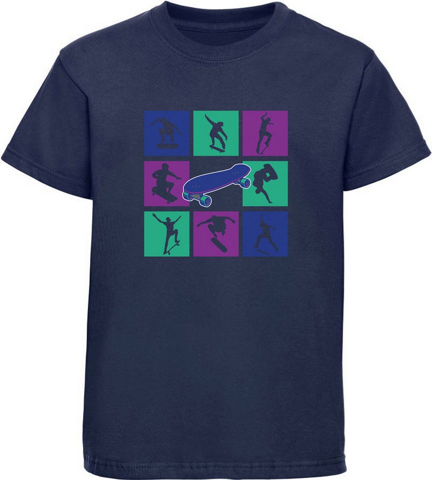 MyDesign24 T-Shirt Kinder Print Shirt Skateboarder Bilder in farbigen cubes Bedrucktes Jungen und Mädchen Skater T-Shirt i524 MyDesign24 T-Shirt Kinder Print Shirt Skateboarder Bilder in farbigen cubes Bedrucktes Jungen und Mädchen Skater T-Shirt i524 von MyDesign24