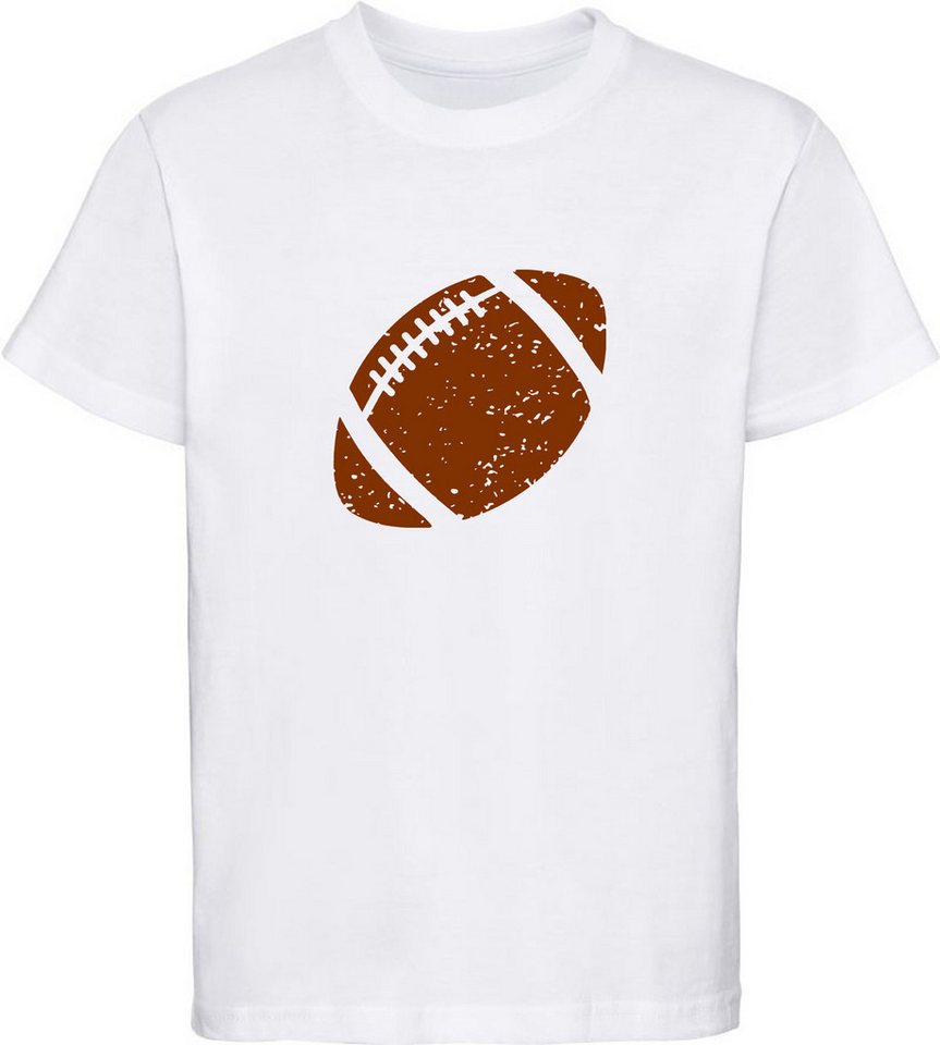 MyDesign24 T-Shirt Kinder Print Shirt mit braunem American Football Bedrucktes Jungen und Mädchen American Football T-Shirt i503 MyDesign24 T-Shirt Kinder Print Shirt mit braunem American Football Bedrucktes Jungen und Mädchen American Football T-Shirt i503 von MyDesign24