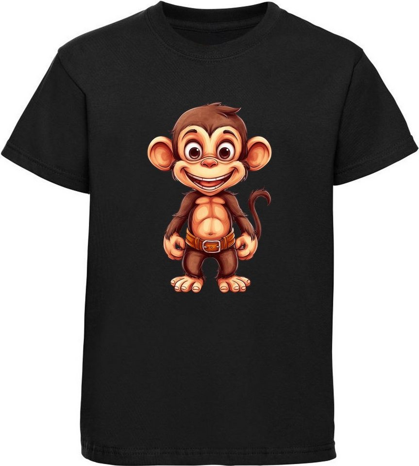 MyDesign24 T-Shirt Kinder Wildtier Print Shirt bedruckt - Baby Affe Schimpanse Baumwollshirt mit Aufdruck, i276 von MyDesign24