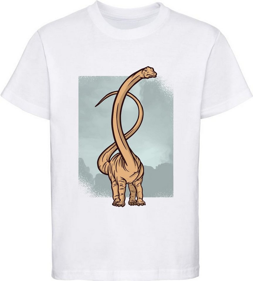 MyDesign24 T-Shirt bedrucktes Kinder T-Shirt mit langhalssaurier 100% Baumwolle mit Dino Aufdruck i48 MyDesign24 T-Shirt bedrucktes Kinder T-Shirt mit langhalssaurier 100% Baumwolle mit Dino Aufdruck i48 von MyDesign24