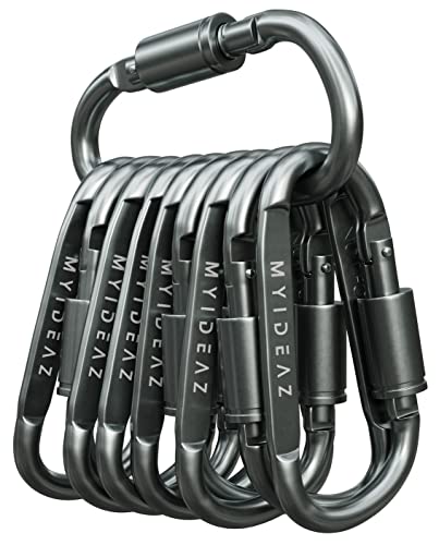 Karabiner mit Schraubverschluss, 10er Set 80mm große Karabinerhaken aus hochwertigem Premium Alu für Camping, Wandern … Karabiner mit Schraubverschluss, 10er Set 80mm große Karabinerhaken aus hochwertigem Premium Alu für Camping, Wandern … von MyIdeaz