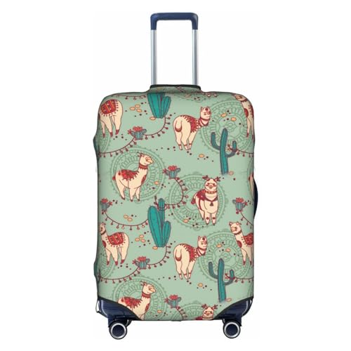 MyPiky Gepäckabdeckung mit Lamas-Druck, elastisch, Reisegepäckschutz, Spandex, passend für 45,7 - 71,1 cm Gepäck, Weiß, X-Large von MyPiky