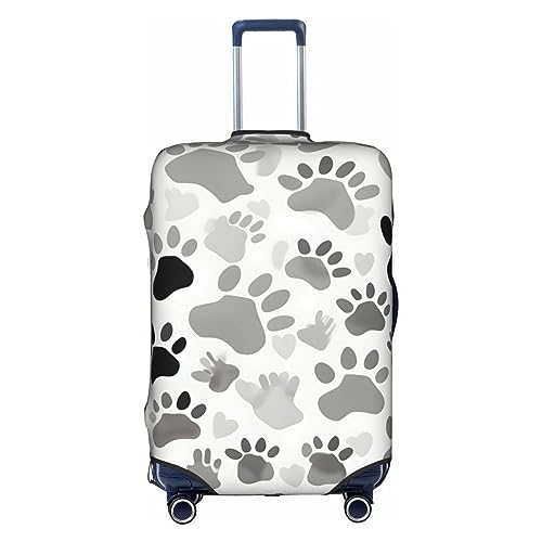 MyPiky Gepäckabdeckung mit Tierpfotenabdruck, Koffer-Schutz, Reisekoffer-Abdeckung für Kinder und Erwachsene, passend für 45,7 - 81,3 cm, Weiß, X-Large von MyPiky