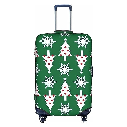 MyPiky Gepäckabdeckung mit Weihnachtsbaum-Muster, Koffer-Schutz, Reisekoffer-Abdeckung für Kinder und Erwachsene, passend für 45,7 - 81,3 cm, Weiß, X-Large von MyPiky