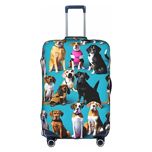 MyPiky Gepäckabdeckung mit vielen Beagle-Mustern, Koffer-Schutz, Reisekoffer-Abdeckung für Kinder und Erwachsene, passend für 45,7 - 81,3 cm, Weiß, X-Large von MyPiky