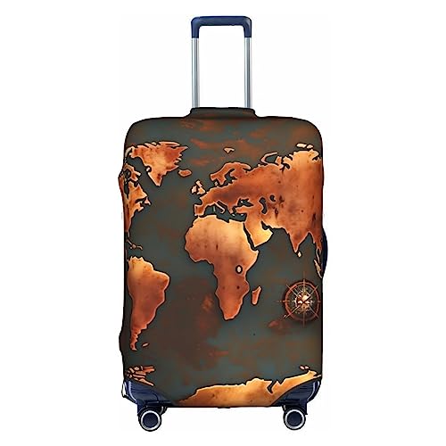 Rust World Map Gepäckabdeckung, Kofferabdeckung, elastisch, Reisegepäckschutz, Spandex, passend für 45,7 - 71,1 cm Gepäck, weiß, xl von MyPiky