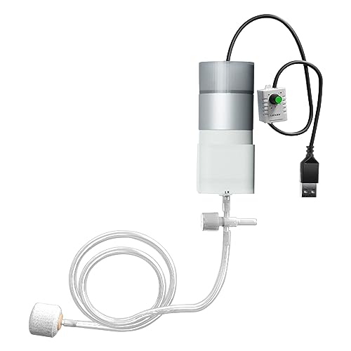 Tragbare USB-Luftpumpen für Aquarien, Belüfter, kleiner Sauerstoffgeber, Aquarium-Zubehör, wiederaufladbare Luftpumpen, Blasen, Pumpen, hängende Schnalle von Myazs