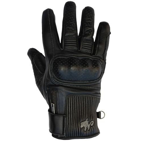 Mycl Turell Motorrad Handschuhe Cafe Racer Dark - Zeitloser Stil & Schutz - aus hochwertigem Echtleder - Motorradhandschuhe Herren Retro - Verstärkter Knöchelschutz, Touchscreen-kompatibel (XL) von Mycl Turell