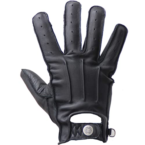 Mycl Turell Motorradhandschuhe Easy Rider - Motorrad Handschuhe Herr - Echtleder - Handschuhe Herren Motorrad Leder mit Aramid Verstärkung - Schlicht und Edel - Retro Vintage Look (Schwarz, XS) von Mycl Turell