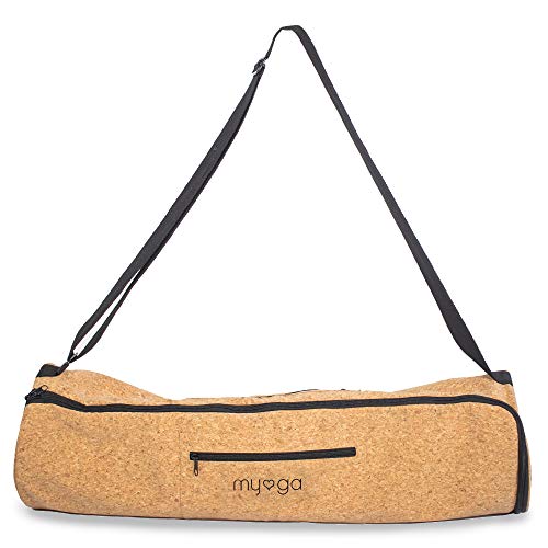 Myga RY1274 Tragetasche aus Naturkork für Yogamatte – Pilates Yogamatte Tasche mit Tragegriffen – Umweltfreundliche, kompakte Übung Fitness Lange Yogatasche von Myga