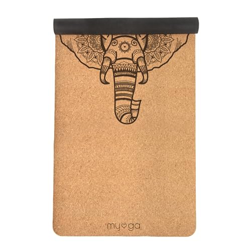 Myga XL Kork Yogamatte | 200 cm x 70 cm | Rutschfest, Wäremeregulierend & Leicht zu Tragen – 6 mm Dicke | Ideal für Yoga, Pilates, Meditation & Fitnessübungen | Elefanten Design | Naturkork Myga XL Kork Yogamatte | 200 cm x 70 cm | Rutschfest, Wäremeregulierend & Leicht zu Tragen – 6 mm Dicke | Ideal für Yoga, Pilates, Meditation & Fitnessübungen | Elefanten Design | Naturkork von Myga