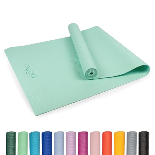 Myga Einsteiger-Yogamatte | Rutschfest & Leicht zu tragen – 4 mm Dicke | Ideal für Yoga, Pilates, Meditation & Fitnessübungen | 173 cm x 61 cm x 4mm | Salbei Myga Einsteiger-Yogamatte | Rutschfest & Leicht zu tragen – 4 mm Dicke | Ideal für Yoga, Pilates, Meditation & Fitnessübungen | 173 cm x 61 cm x 4mm | Salbei von Myga