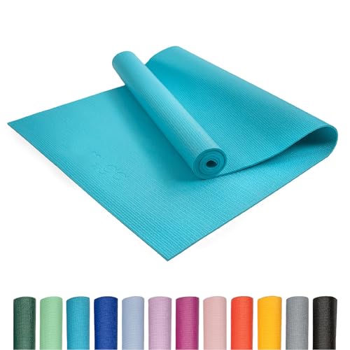 Myga Einsteiger-Yogamatte | Rutschfest & Leicht zu tragen – 4 mm Dicke | Ideal für Yoga, Pilates, Meditation & Fitnessübungen | 173 cm x 61 cm x 4mm | Türkis Myga Einsteiger-Yogamatte | Rutschfest & Leicht zu tragen – 4 mm Dicke | Ideal für Yoga, Pilates, Meditation & Fitnessübungen | 173 cm x 61 cm x 4mm | Türkis von Myga