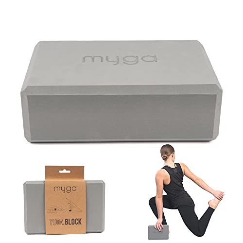 Myga Yoga Block | Rutschfest & Leicht | Support bei Yoga und Pilates Übungen | Ideal für Anfänger & Fortgeschrittene | 23 cm x 14,5 cm x 7,7 cm | Grau Myga Yoga Block | Rutschfest & Leicht | Support bei Yoga und Pilates Übungen | Ideal für Anfänger & Fortgeschrittene | 23 cm x 14,5 cm x 7,7 cm | Grau von Myga