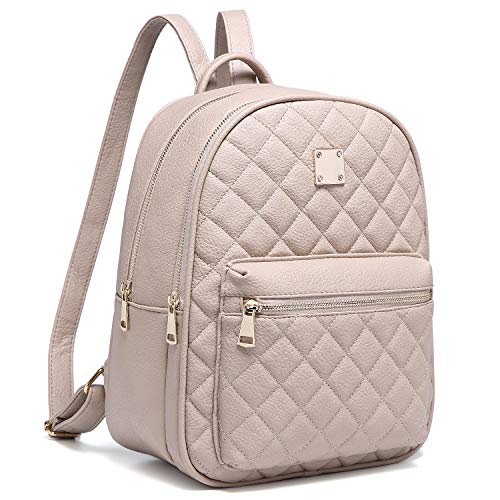 Myhozee Rucksack Damen Leder PU Daypack Klein Elegant Rucksack Tagesrucksack für Mädchen,Beige Myhozee Rucksack Damen Leder PU Daypack Klein Elegant Rucksack Tagesrucksack für Mädchen,Beige von Myhozee