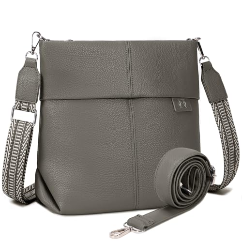 Myhozee Umhängetasche Damen Mittelgroß Handtasche - Klein Crossbody Bag PU Leder mit 2 Gurt, Schultertasche Tasche Damenhandtasche Uni mit Breitem Gurt für Frauen Damen Myhozee Umhängetasche Damen Mittelgroß Handtasche - Klein Crossbody Bag PU Leder mit 2 Gurt, Schultertasche Tasche Damenhandtasche Uni mit Breitem Gurt für Frauen Damen von Myhozee