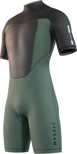 Mystic Watersports – Surf KiteSurf & Windsurfen Herren Marke 3/2 mm Reißverschluss hinten Flatlock Shorty Neoprenanzug – Dark Olive Mystic Watersports – Surf KiteSurf & Windsurfen Herren Marke 3/2 mm Reißverschluss hinten Flatlock Shorty Neoprenanzug – Dark Olive von Mystic